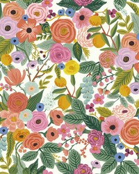 Garden Party Wallpaper Coral Orange by   