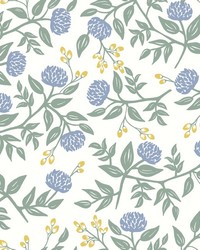 Peonies Wallpaper Periwinkle Sage by   