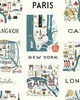 York Wallcovering City Maps Wallpaper Blue/Red