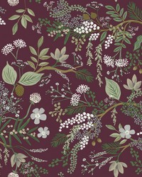Juniper Forest Wallpaper Burgundy by   