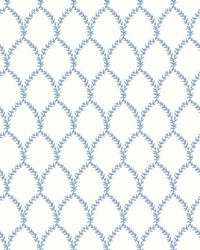 Laurel Wallpaper Blue White by   