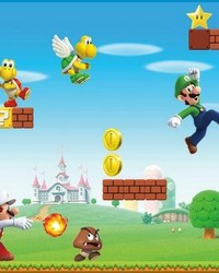 MARIO SCENE PEEL  STICK WALLPAPER BORDER by   