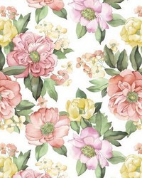 WATERCOLOR FLORAL BOUQUET PEEL  STICK WALLPAPER by   