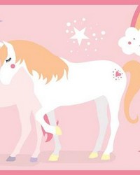 MAGICAL UNICORN PEEL  STICK WALLPAPER BORDER by   