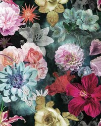 VINTAGE FLORAL BLOOMS PEEL  STICK WALLPAPER by   