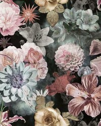 VINTAGE FLORAL BLOOMS PEEL  STICK WALLPAPER by   