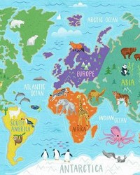 WORLD MAP MURAL PEEL  STICK WALLPAPER by   