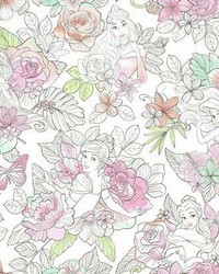 DISNEY PRINCESS ROYAL FLORAL PEEL  STICK WALLPAPER by   