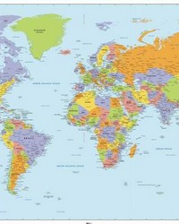 WORLD MAP EDUCATIONAL MURAL PEEL  STICK WALLPAPER by   