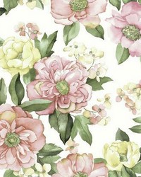 WATERCOLOR FLORAL BOUQUET PEEL  STICK WALLPAPER by   