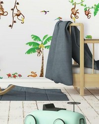 MONKEY BUSINESS PEEL  STICK WALL DECALS by  Roommates 