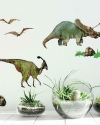 DINOSAUR PEEL  STICK WALL DECALS by  Roommates 