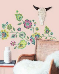 BOHO FLORAL PEEL AND STICK GIANT WALL DECALS by   