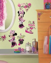 MINNIE FASHIONISTA PEEL AND STICK WALL DECALS by  Roommates 