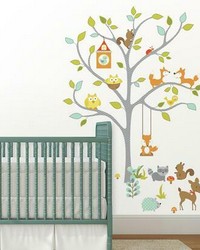 WOODLAND FOX  FRIENDS TREE PEEL AND STICK WALL DECALS by   