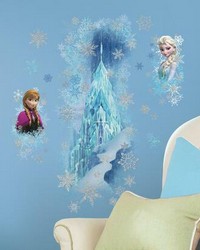 FROZEN ICE PALACE WITH ELSE AND ANNA PEEL AND STICK GIANT WALL DECALS by   