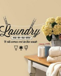 LAUNDRY QUOTE PEEL AND STICK WALL DECALS by   