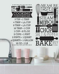 COOKING CONVERSIONS PEEL AND STICK WALL DECALS by   