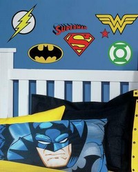 DC SUPERHERO LOGOS PEEL AND STICK WALL DECALS by  Roommates 