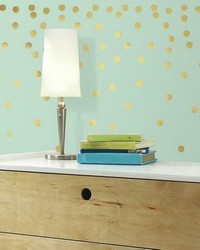 GOLD CONFETTI DOTS PEEL AND STICK WALL DECALS by   