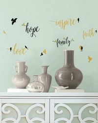 INSPIRATIONAL WORDS WITH BIRDS PEEL AND STICK WALL DECALS by  Roommates 