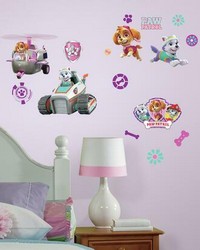 PAW PATROL GIRL PUPS PEEL AND STICK WALL DECALS by  Roommates 