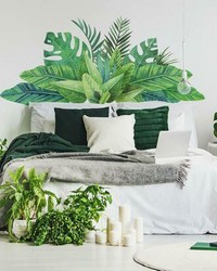 WATERCOLOR TROPICAL LEAVES PEEL AND STICK XL GIANT WALL DECALS by   