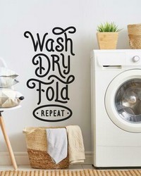 WASH DRY FOLD REPEAT PEEL AND STICK WALL DECALS by  Roommates 