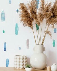 COOL WATERCOLOR SWATCH PEEL AND STICK WALL DECALS by   