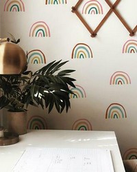 RETRO RAINBOW PEEL AND STICK WALL DECALS by   