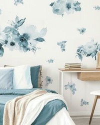 WATERCOLOR FLORAL PEEL AND STICK GIANT WALL DECALS by   