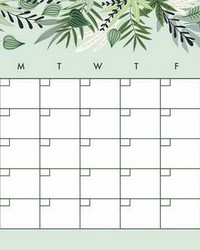 TROPICAL MONTHLY CALENDAR DRY ERASE WALL DECAL by   