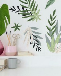 TROPICAL LEAVES PEEL AND STICK WALL DECALS by   