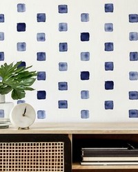 BLUE WATERCOLOR BLOCKS PEEL AND STICK WALL DECALS by  Roommates 