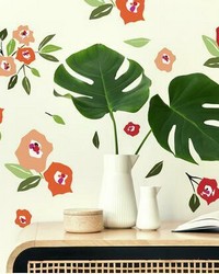 JANE DIXON FLORAL PEEL AND STICK WALL DECALS by   