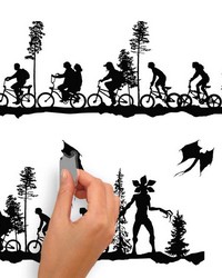 STRANGER THINGS FOREST SCENE PEEL AND STICK WALL DECALS by  Roommates 