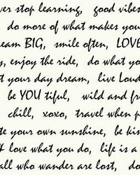 DREAM BIG SCRIPT BLACK PEEL  STICK WALLPAPER by  Roommates 