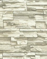 NATURAL STACKED STONE PEEL  STICK WALLPAPER by   