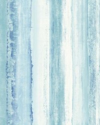 WATERCOLOR STRIPE BLUE PEEL  STICK WALLPAPER by   