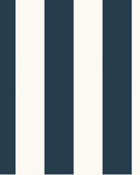 Awning Stripe Wallpaper Navy by   