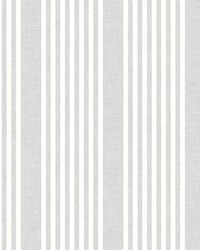 French Linen Stripe Wallpaper Gray by  Telafina 
