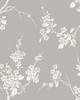 York Wallcovering Imperial Blossoms Branch Wallpaper Gray/White