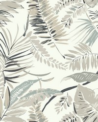 Tropical Toss Wallpaper White by  S Harris 