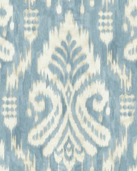Hawthorne Ikat Wallpaper Blue by  S Harris 