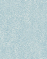Leopard King Wallpaper Blue by  Casner Fabrics 