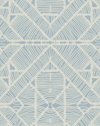 Diamond Macrame Wallpaper Blue by  S Harris 
