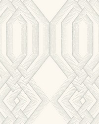 Ettched Lattice Wallpaper Gray by   