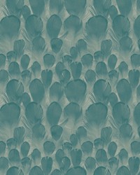 Feathers Wallpaper Teal Green by  S Harris 