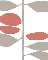 Sculpted Vines Vermillion & Graphite by   