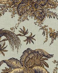 Coconut Grove Aqua  Tan by  Schumacher Fabric 